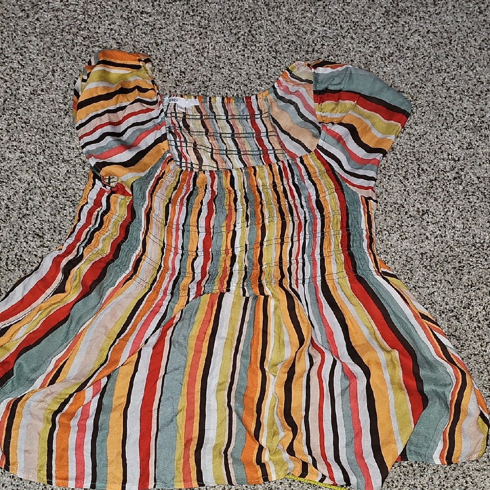 DR2 Colorful Striped Blouse Size Large